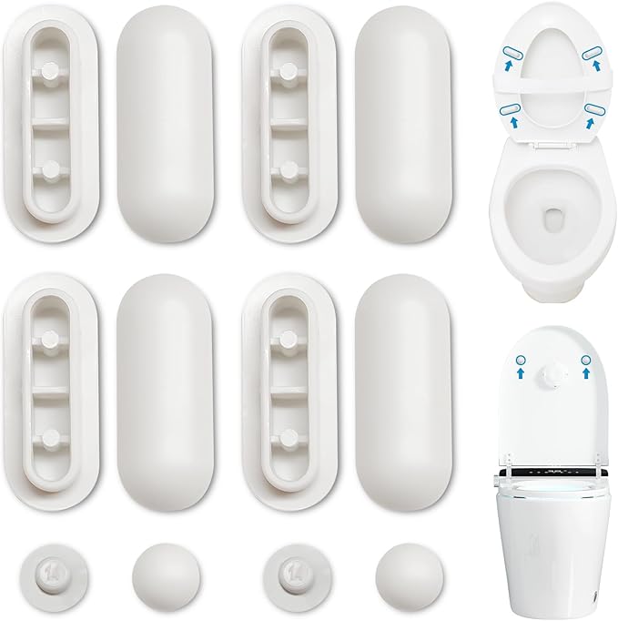 12 Stück WC Sitzdeckelpuffer für Toilettensitze und Toilettendeckel, Stoßfest und Geräuscharm, 8 Ringpuffer und 4 Deckelpuffer für Zuhause, Büro, Hotel (Weiß) 12 Stück WC Sitzdeckelpuffer für Toilettensitze und Toilettendeckel, Stoßfest und Geräuscharm, 8 Ringpuffer und 4 Deckelpuffer für Zuhause, Büro, Hotel (Weiß)