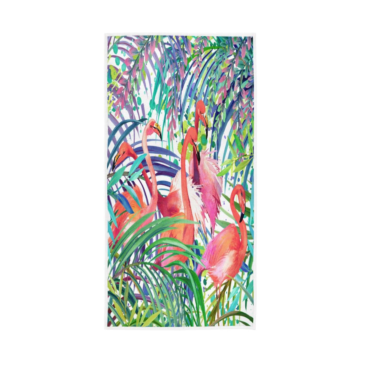 LSRCPD Tropical Flamingo Exotic Soft Bath Towel Large Hand Towels for Bathroom Hotel Gym Spa 30"x15"