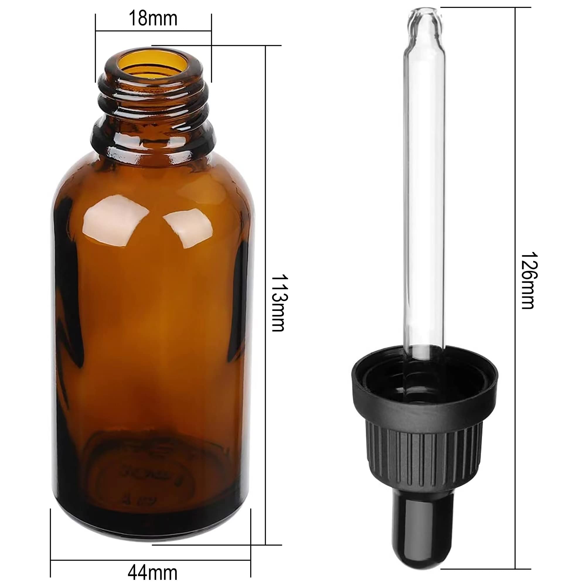 4x Tropfflaschen 100ml Mit Glaspipetten - Bernsteinfarbene Tinkturflaschen Für ätherische Öle