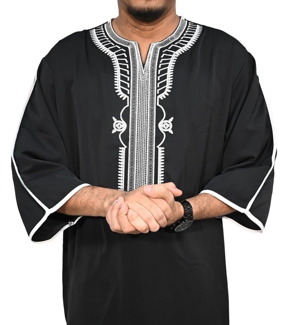 Robe Qamis Traditionnel Homme – Vêtement Musulman Caftan Djellaba Abaya