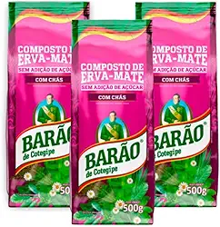 Barão de Cotegipe, Kit 3 Erva Mate Composto com 4 tipos de Chás 500g cada