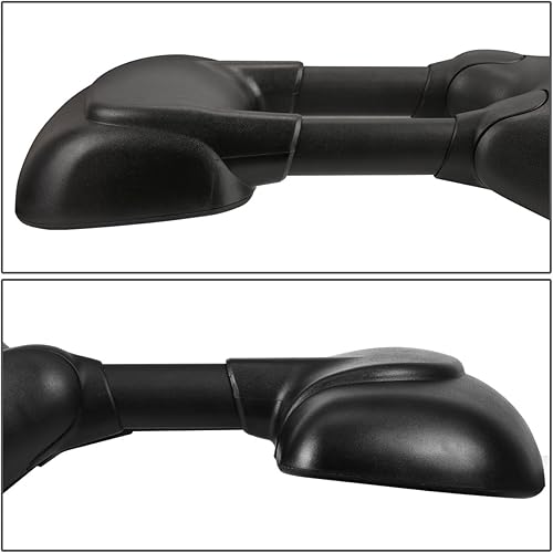 Miniatura 4 de DNA Motoring TWM-010-T222-BK - Par de espejos laterales de remolque de ajuste manual compatibles con 03-14 E-150 E-250 E-350 E-450 E-550  Econoline,