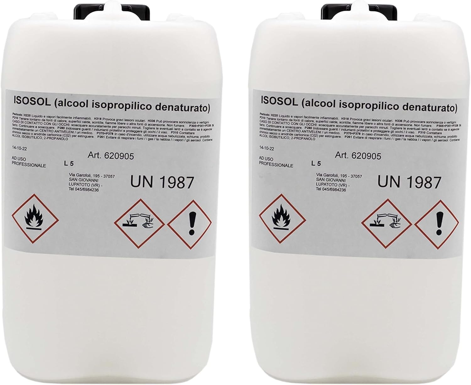 SIMPLETEK - 2x Alcool Isopropilico Isopropanolo 5L Litri Puro 97% | Pulizia Ultrasuoni e Rimozione Ossido | Confezione 2 Pezzi