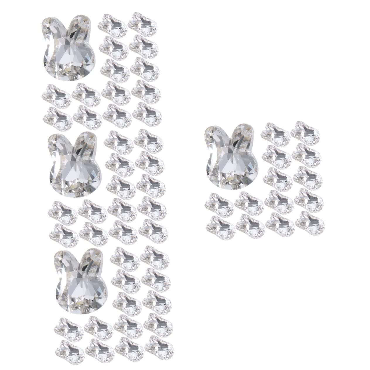 minkissy 80pezzi Charm Per Unghie Forma Di Coniglio Decorazioni Per Nail Art Strass Accessori Per Manicure Colorati e Divertenti Per Donne e Ragazze