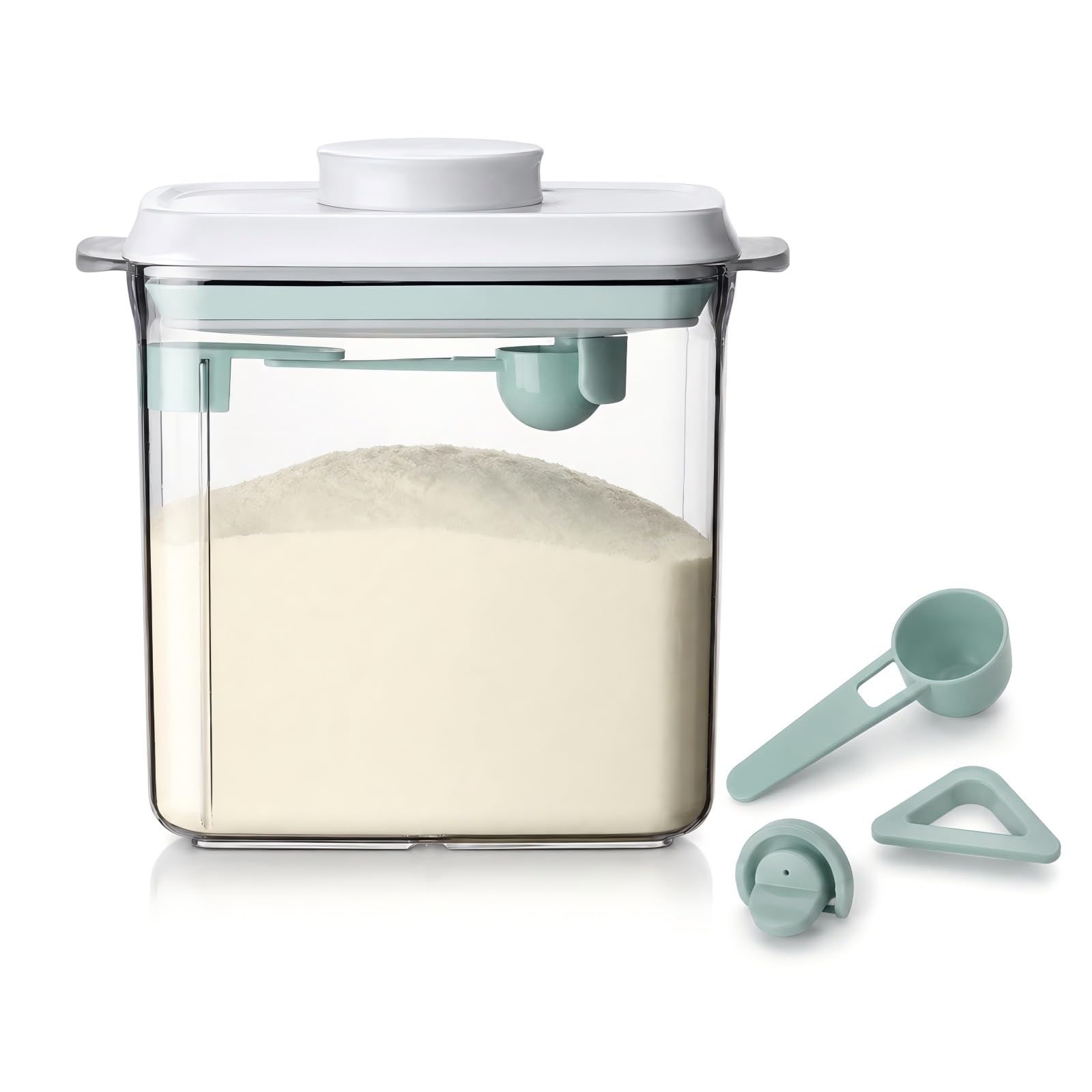 1700ml Baby Milk Powder Dispenser, Airtight Formula Storage Container with One-Touch Press Lid, Scoop & Levelling Scraper, Food-Grade Moisture-Proof Leakproof Food Storage Container