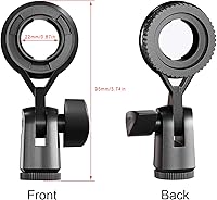 Vista 5 de Condenser Microphone Holder Standard Interface Thread Compatible with Stand Devices With 3/8 Conversion Nut Short Video Mic Clip Ferrule For