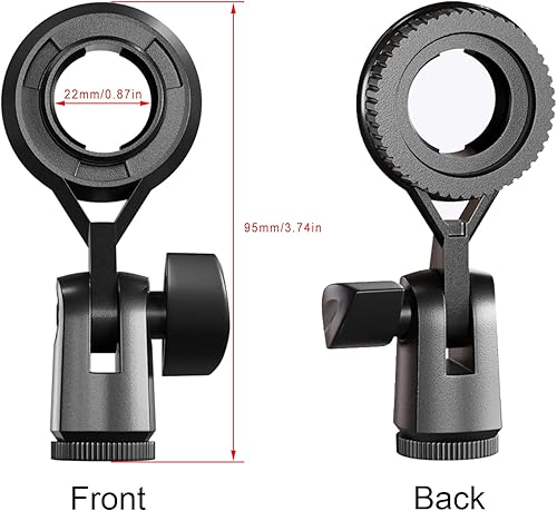 Miniatura 5 de Soporte de micrófono de condensador Rosca de interfaz estándar compatible con dispositivos de soporte con tuerca de conversión de 38 corta virola de