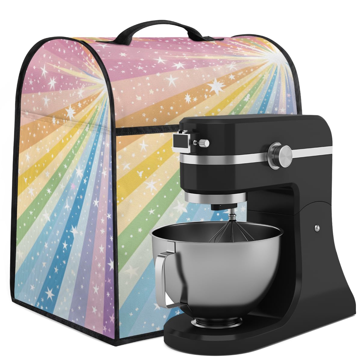 Coffee Maker Cover Abstract Star Rainbow Kitchen Appliance Covers Small Appliance Covers Blender Cover Juicer Cover Dust Covers for Kitchen Appliances with Top Handle and Pockets,Washable,C537