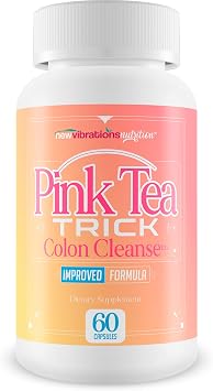 Pink Tea Trick Colon Cleanse - Our Best Gut Bloat Reducing Colon Cleanse Supplement - Slim Gut & Flush Out Waste & Toxins With This Detox Cleanse Probiotic - Natural Cleanse Detox - Pink Power Miracle
