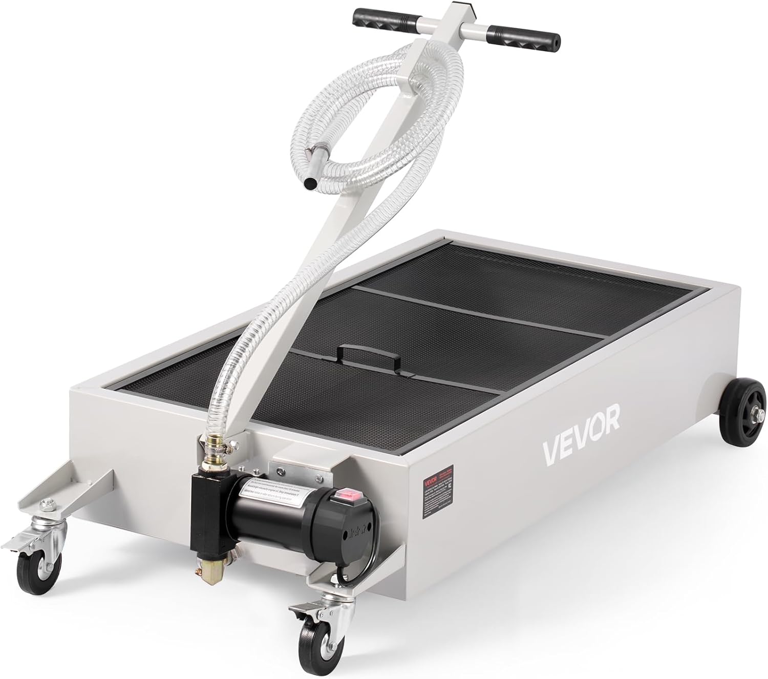 VEVOR Low Profile Oil Drain Pan, 20 Gallon Capacity, Rolling Oil Drain Pan with Electric Pump, 7.2 ft Hose &amp; T Folding Handle, Leak-proof &amp; Corrosion-resistant, Fit for Cars, SUVs, Trucks, ATV