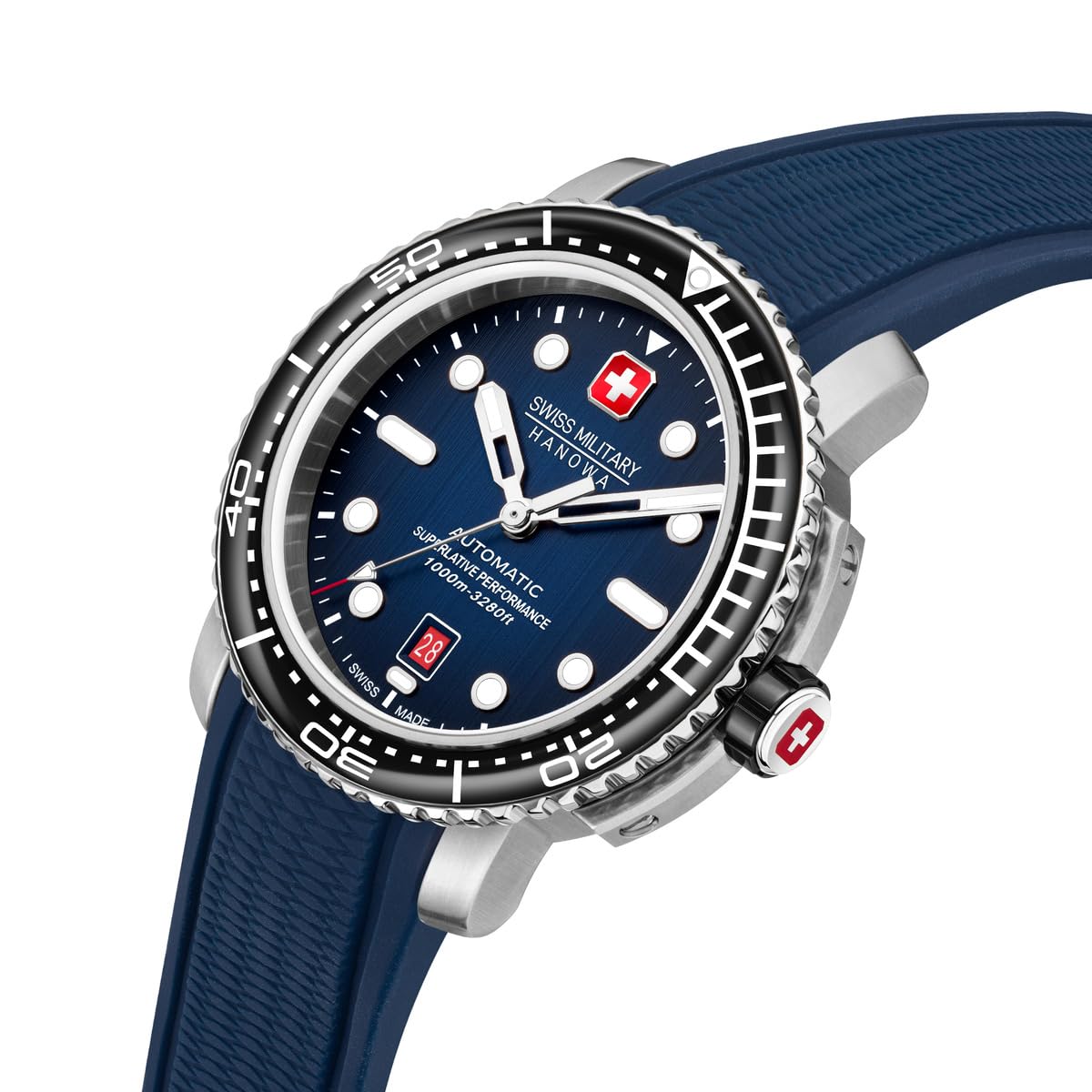 Swiss Military Hanowa Maitre PLONGEUR Automatik Herrenuhr mit Saphirglas und 2 Bändern