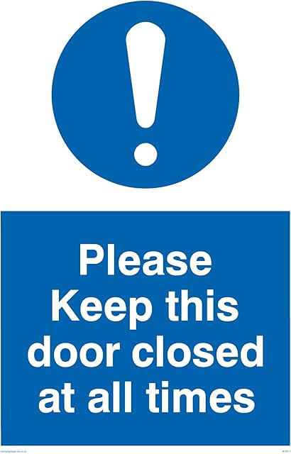 Viking Signs MV5511-A6P-V"Please Keep Door Closed At All Times" Sign, Vinyl, 150 mm H x 100 mm W