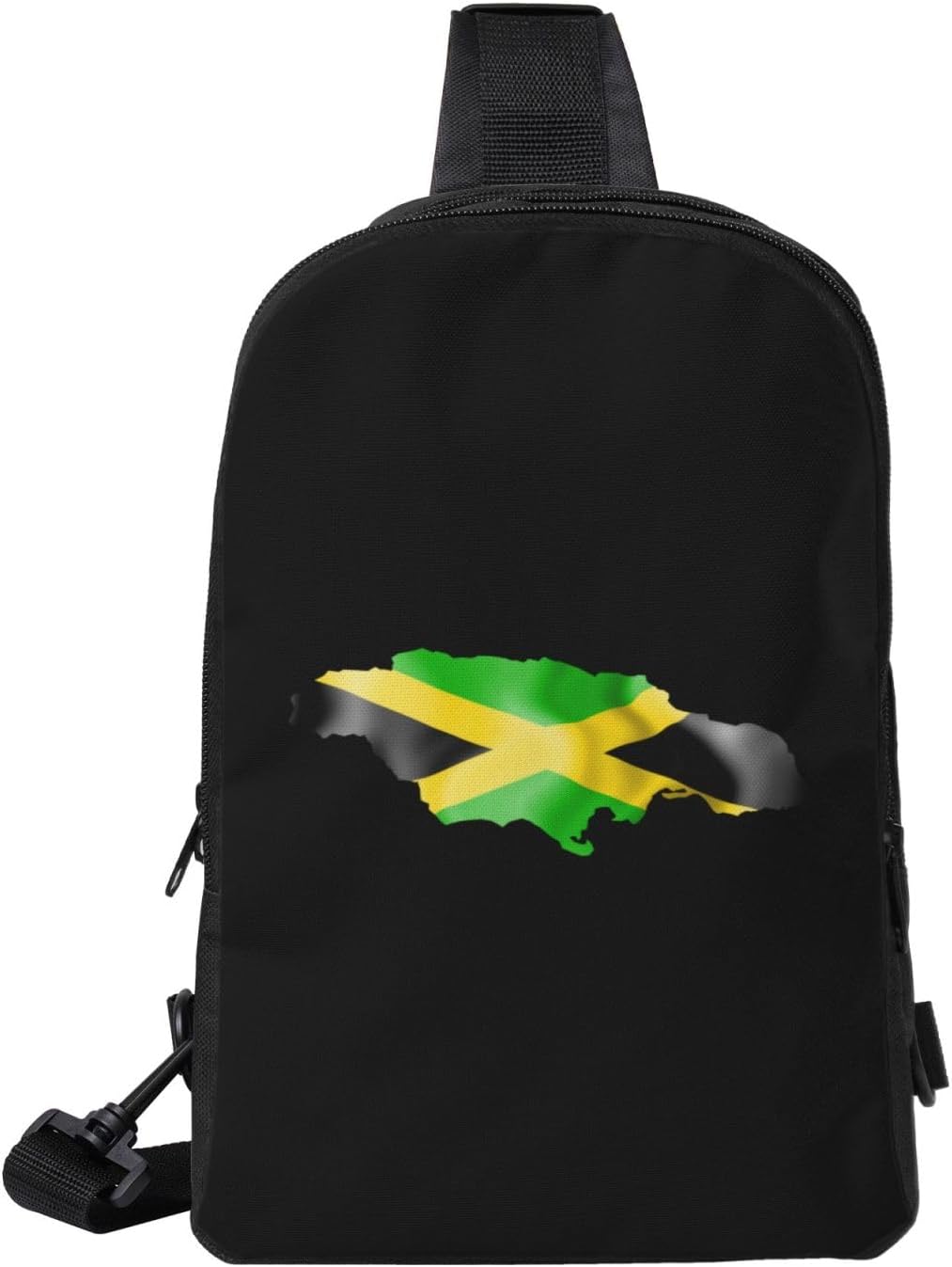 Jamaican Flag Map Mini Crossbody Sling Backpack Shoulder Chest Bag Daypack for Hiking Traveling