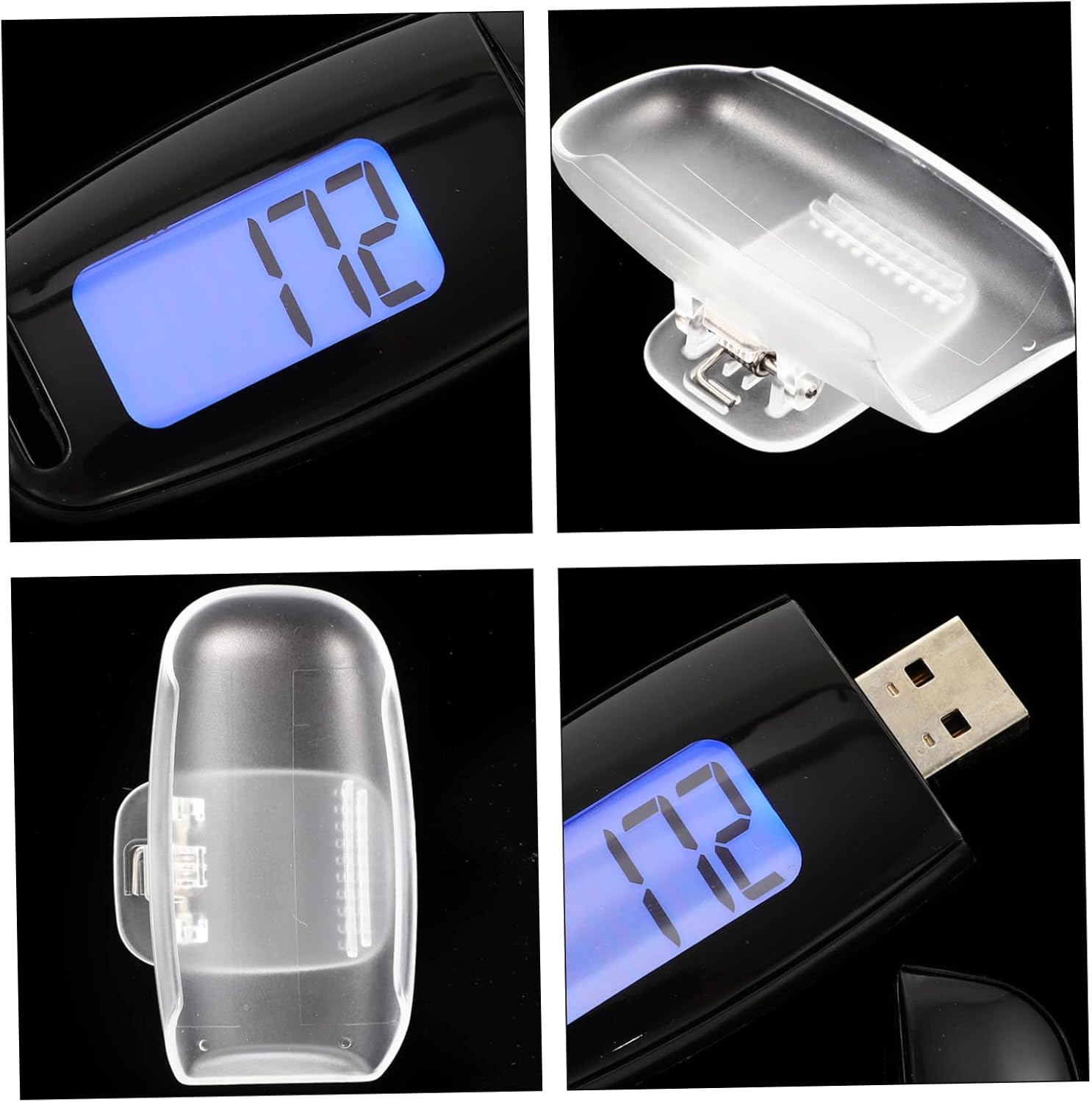 Toyvian Clip-On Sports Pedometer Backlight Large Screen Walking Step Counter Reusable Accurate Pedometer for Outdoor Activities Easy to Use Clip and Lanyard