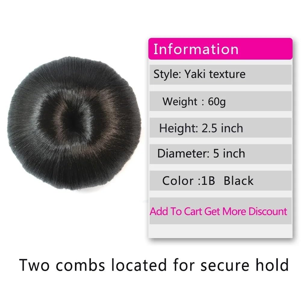Chignon-Zubehör, gefälschte Donut-Roller-Perücke, synthetisches Haar, Dutt, Haarteil for Frauen, Hochsteckfrisur, Clip-in-Haarverlängerung, hitzebeständig Eleganter Schicker Look(Large)
