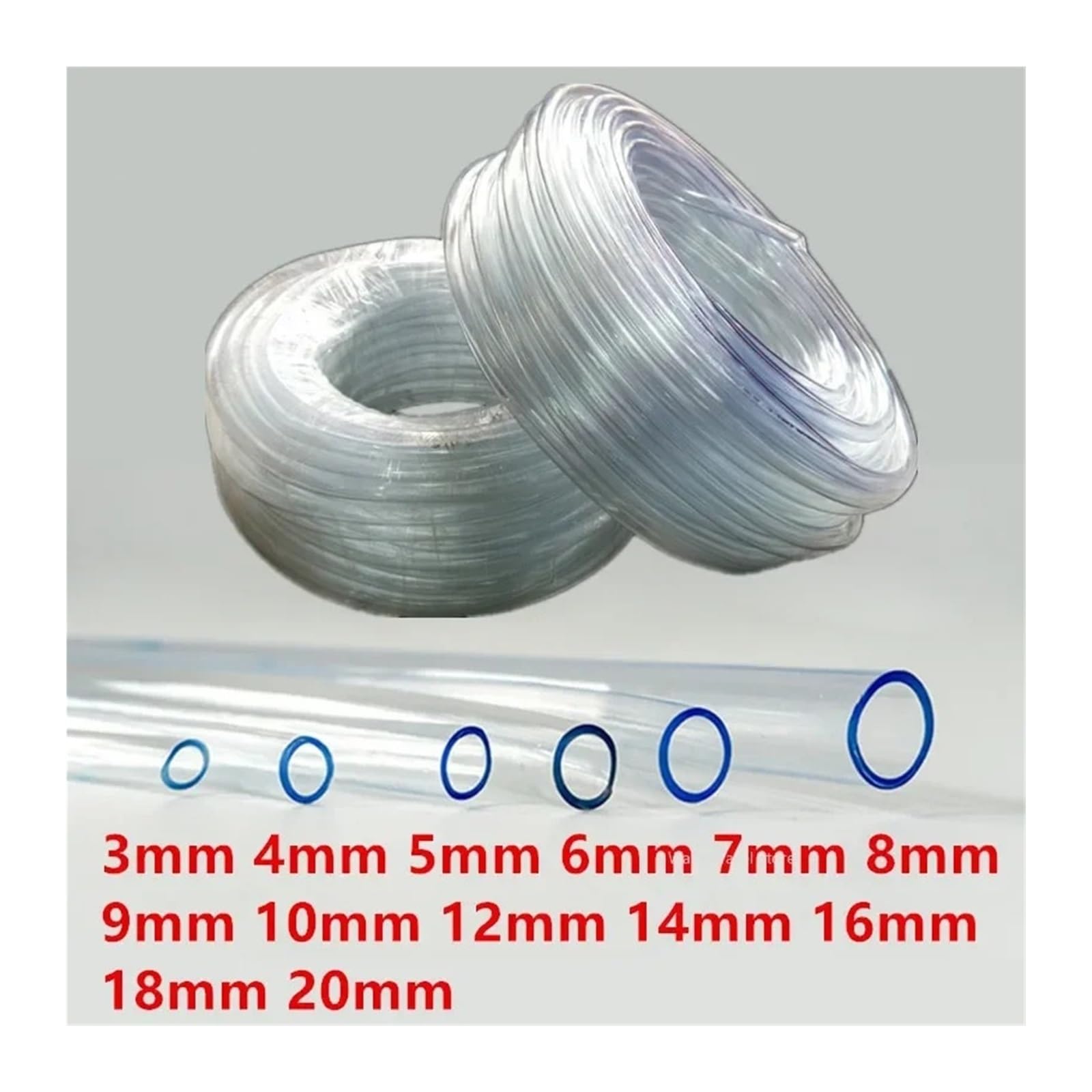Tubo de PVC, tubería de Agua Transparente, Tubos, mangueras, Tubos for acuarios, Bombas de Agua, mangueras, mangueras de jardín.(8 Meters,12mm X 14mm)