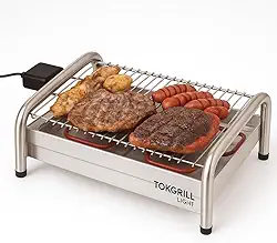 Churrasqueira Elétrica Tok Grill Light II 127V ou 220V - Churrasqueira Sem Fumaça, Prática, Compacta, Fácil de Usar, Portátil, Ideal Para Apartamentos, Churrascos Portáteis (127V)