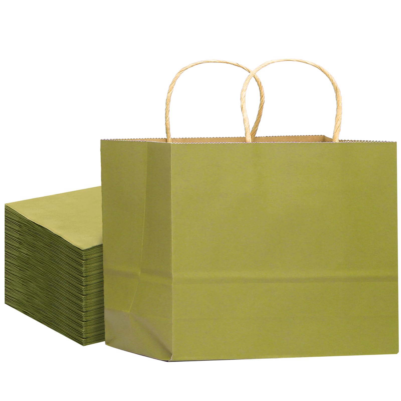 Gcardist Pack of 16 Paper Gift Bags with Handles Bulk 32 x 25 x 11 cm Green Bags Multiple Uses (13 x 4.5 x 10 inches, Wide Large) — image 1