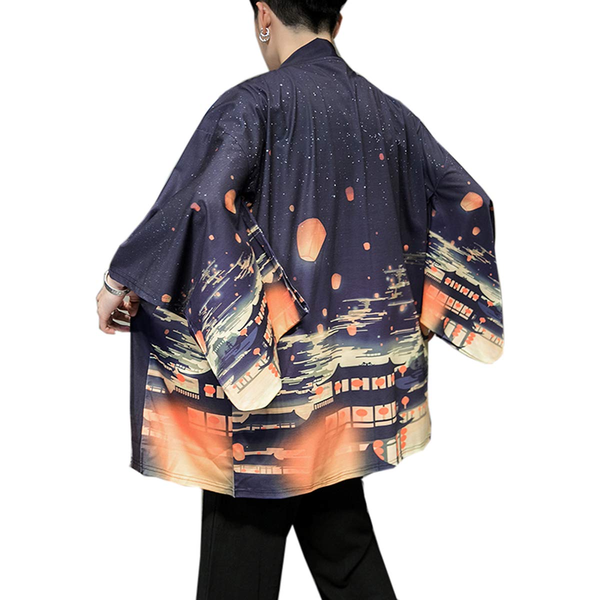 Seidarise Men's Haori Jacket Kimono Cardigan Yukata Noragi Happi Coat