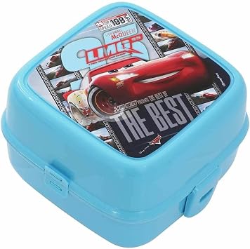 Beslenme Kutusu 4 B lmeli Cars Mavi Renk Erkek Fig rl  1 Adet Yemek Saklama Kab  Beslenme  antas