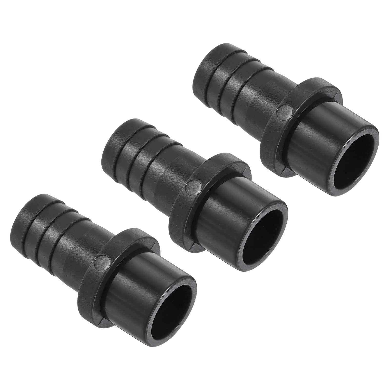 TA-VIGOR PVC Pipe Fitting, 16mm Barb x 20mm Spigot Straight Tube Adapter, Hose Barb Connector Quick for Water Hose, Irrigation, Garden, Plumbing Pipes (3PCS, Black)