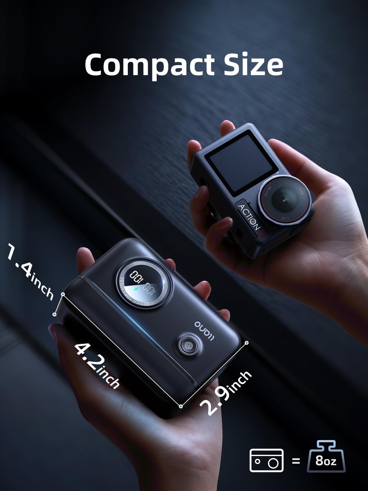llano Confezione da 2 batterie Osmo Action 6 da 1950 mAh e doppio caricabatterie rapido da 18 W | Compatibile con DJI Osmo 360, Action 6, Action 5 Pro, Action 4 e 3 Action Camera