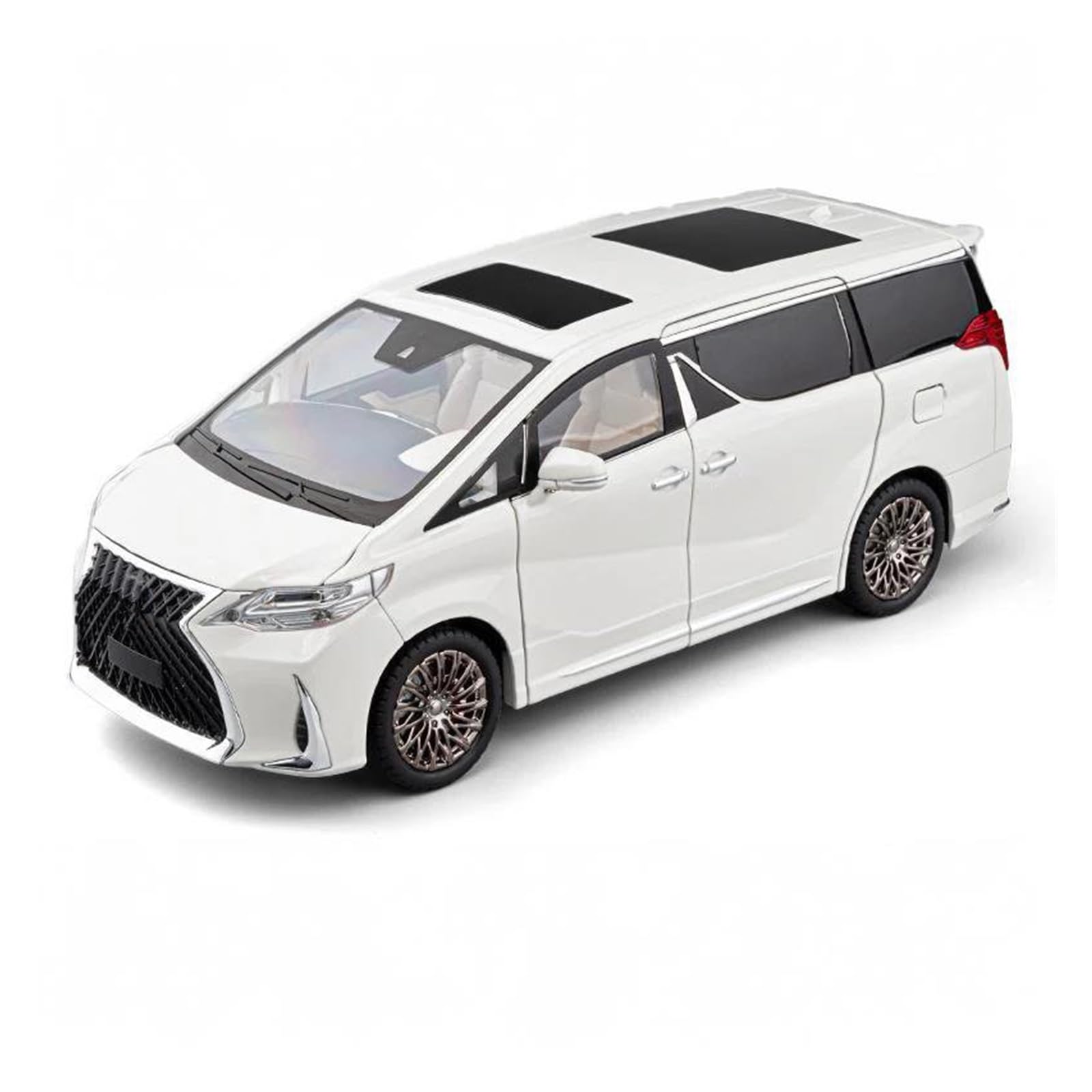 BANKOTO Diecast Car 1:18 For Lexus LM300 MPV Alloy Diecast Car Model Pull Back Collectibles Collectible(White)