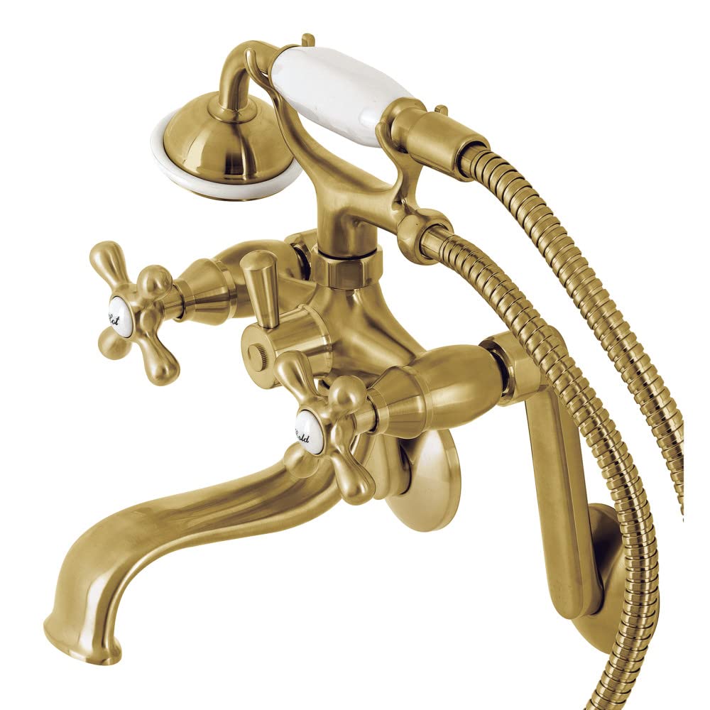Robinetterie baignoire laiton brossé Kingston Brass pour une salle de bain rétro