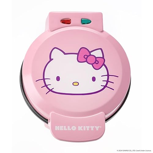 Uncanny Brands Hello Kitty Pink Waffle Maker – Makes Hello Kitty Waffles - Compact, Non-Stick, Easy to Clean, Dual Indicator Lights - Fun Breakfasts