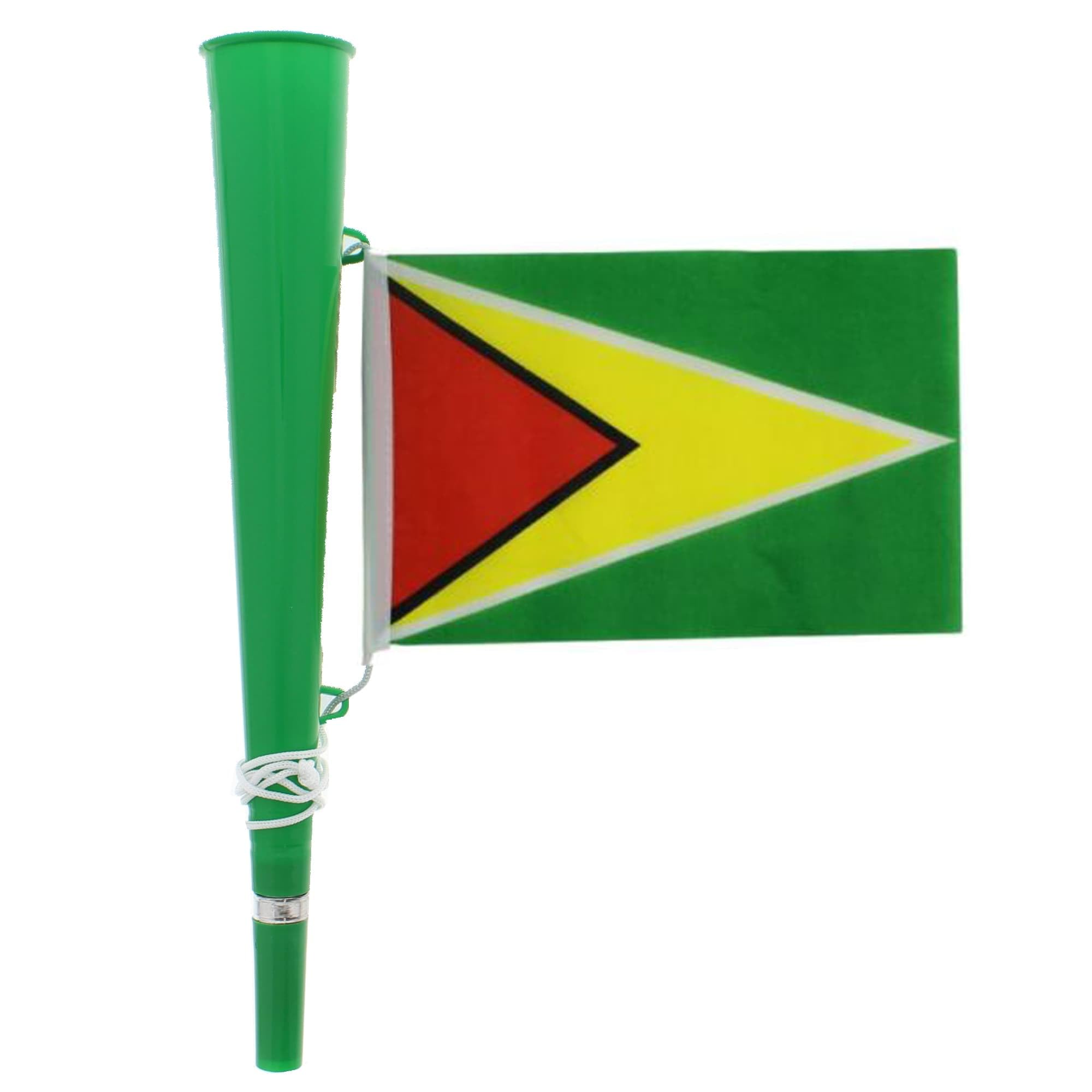 Zac's Alter Ego Unisex Green Woofer Horn With Guyana Flag - Bright Loud Carnival Festival Party