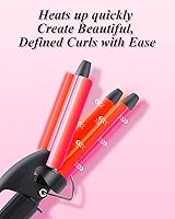 Vista 4 de Mini rizador de pelo de 4 temperaturas ajustables, 1/2 pulgada, rizador de 3 barriles pequeño, rizador de pelo de doble voltaje, tamaño de viaje