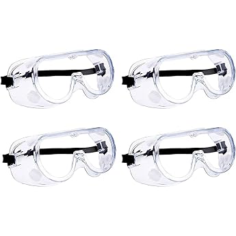 Pack of 4 Safety Glasses Work Safety Glasses Multifunctional Protective Glasses Dustproof and Anti-Fog for Construction Outdoor Laboratory and Electricians Protective Glasses Wearers