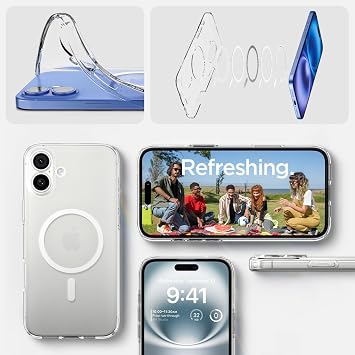 Spigen iPhone 16 ile Uyumlu MagSafe Kılıf Liquid Crystal Mag Fit Sararmaya Dayanıklı ince Şeffaf Kapak - ACS08390 (Spigen TR Garantili)