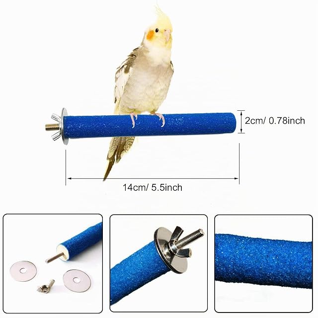 Foto 2 de 6 de Allazone 6 Pz Juguetes para Pájaros, Perca de Pájaro Palo para Loros, Periquitos, Cacatúas, Conuras
