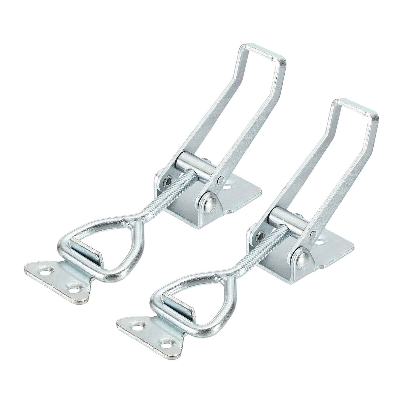 sourcing map 2pcs Adjustable Toggle Clamp M8 x 40mm 770lbs Holding Capacity 4003 Style Quick Release Pull Latches Clamps Hasp for Smoker Lid Jig Tool Box Case, Silver