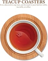 Vista 4 de 6 posavasos de bambú Estera de taza de bambú almohadillas de té de madera platillo de café platillo cerveza platillos posavasos posavasos vino