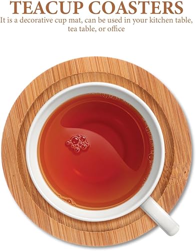 Miniatura 4 de 6 posavasos de bambú Estera de taza de bambú almohadillas de té de madera platillo de café platillo cerveza platillos posavasos posavasos vino