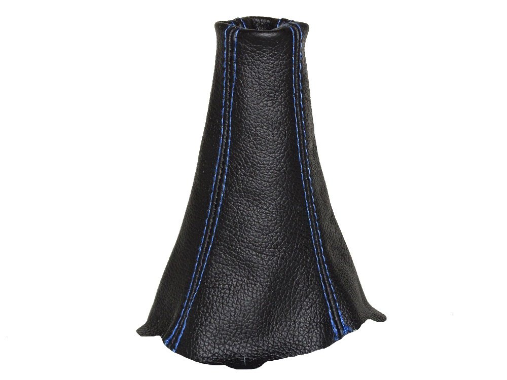 For Mitsubishi Lancer Evolution 7 VII 2001-2003 5 Speed Shift Boot Black Genuine Leather Blue Stitching