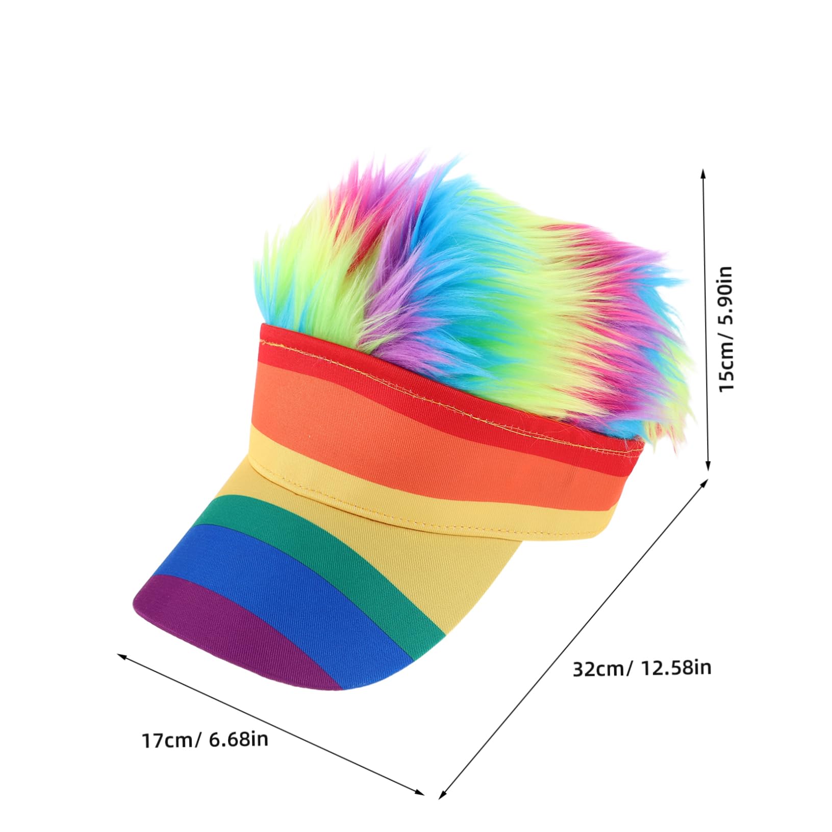 NOLITOY Vibrant Striped Wig Hat Hip Hop Style Baseball Cap for Parties Performances and Everyday Fun Baseball Cap with Hair Extensions Multi