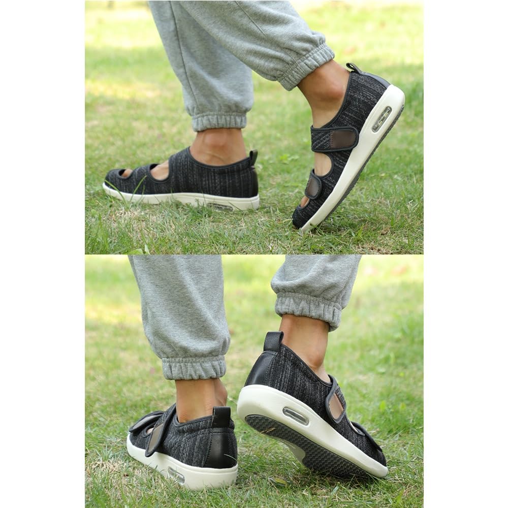 Damskie Buty Z Obrzękami O Dużej Szerokości Oddychająca Pianka Zapamiętująca Kształt Lekkie Trampki Do Chodzenia Dla Osób Starszych Opuchniętych Stóp Lato