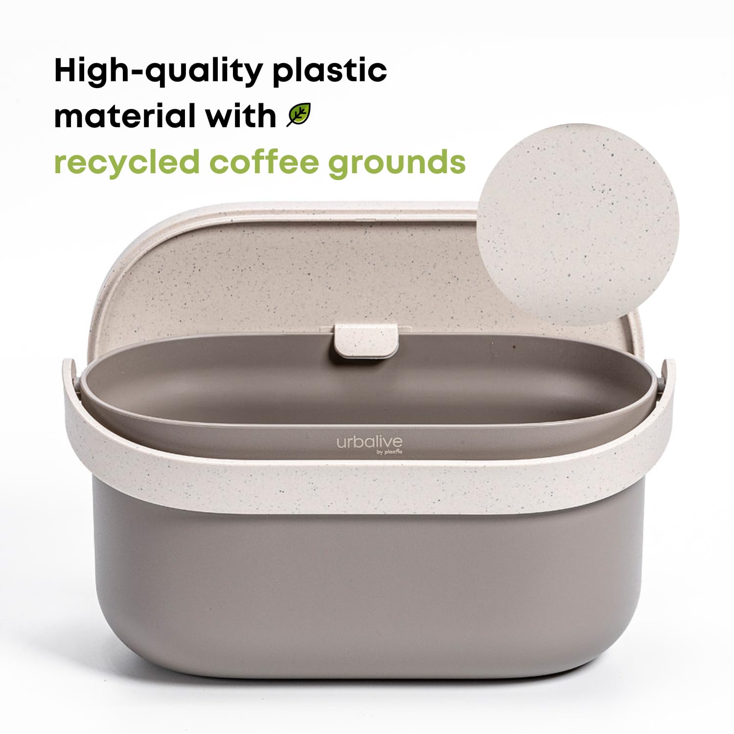 Urbalive Design Poubelle à Compost de Cuisine 4 L - Composteur avec Couvercle et Poignée Anti Odeur