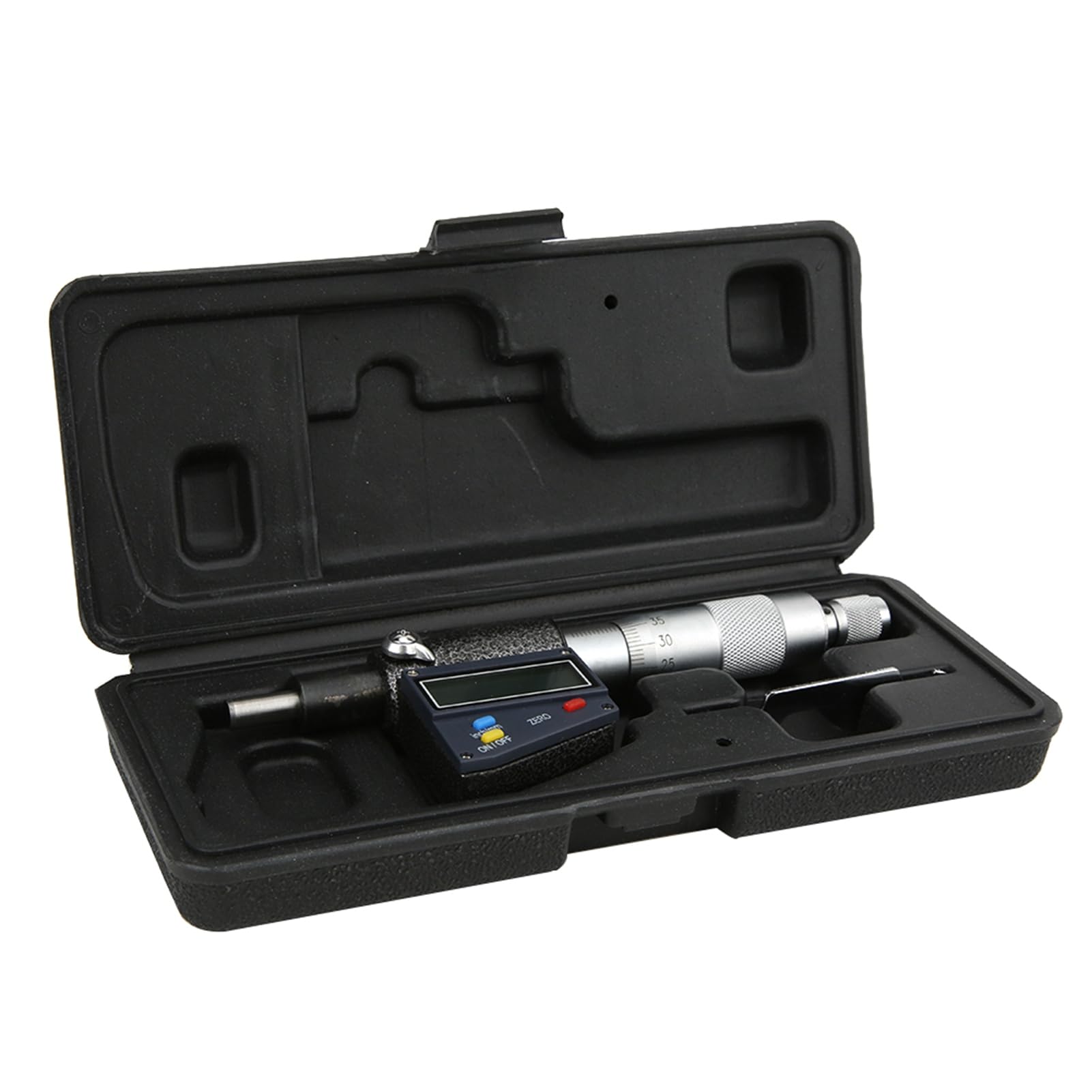 Domary Cabezal de Micrómetro Digital de Carburo Cementado, Herramienta Medición Alta Precisión para Profesionales, Diseño Ergonómico Conveniente 0-25 Mm (0-25 mm)