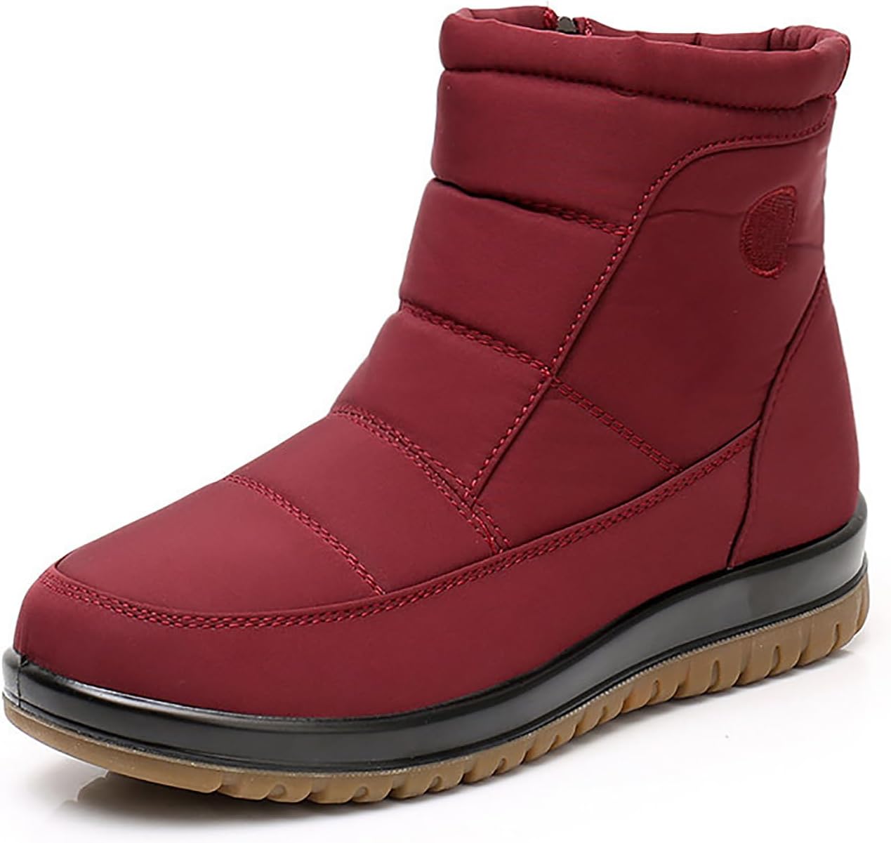 Women'S Winter Snow Boots Waterproof Lightweight Warm Fur Lined Mid Calf Booties Comfortable Outdoor Anti Slip Side Zipper Walking Winter Shoes