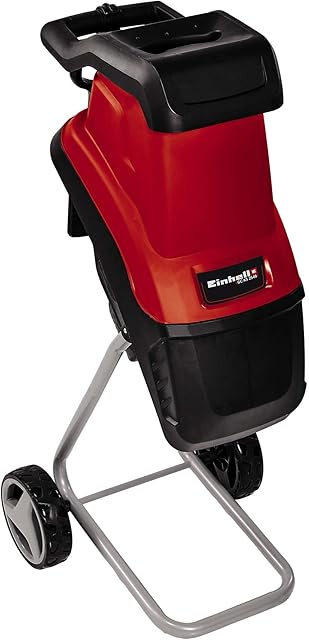 Einhell Einhell Elektro-Messerhäcksler GC-KS 2540 (2 Wendemesser aus Spezialstahl, große Trichteröffnung, Motorschutzschalter, Häckselgutfangsack, Transportgriff inkl. Stopfer), Rot — Häcksler