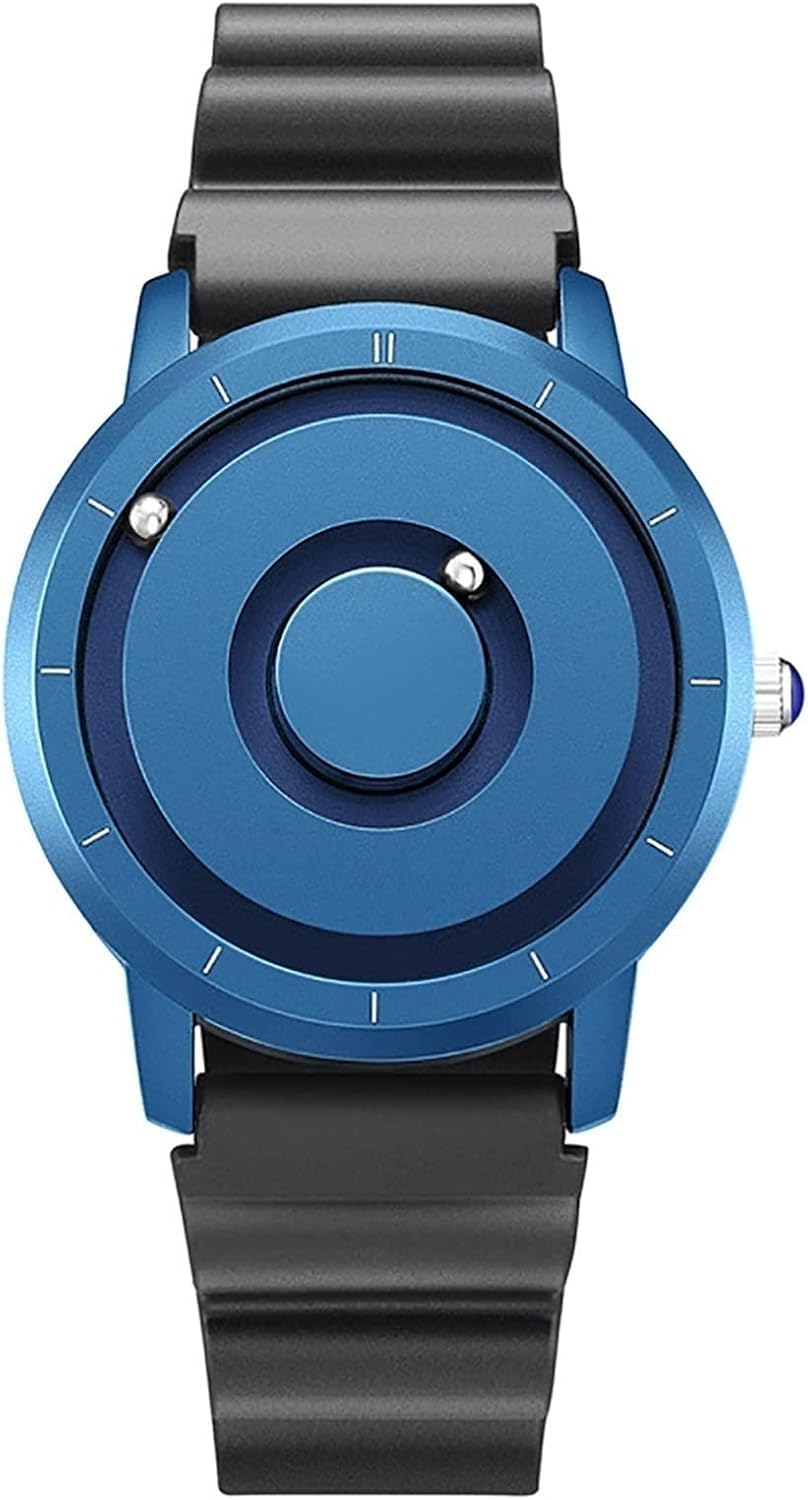 Montre Magnétique Anti-Rayures sans Aiguille Cadran Monocoque Bleu en Alliage