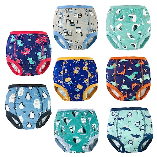 Image of SMULPOOTI 8 Packs Reusable Potty Training Underwear for Potty Training and Strong Absorbent Training Underwear for Boys 2t