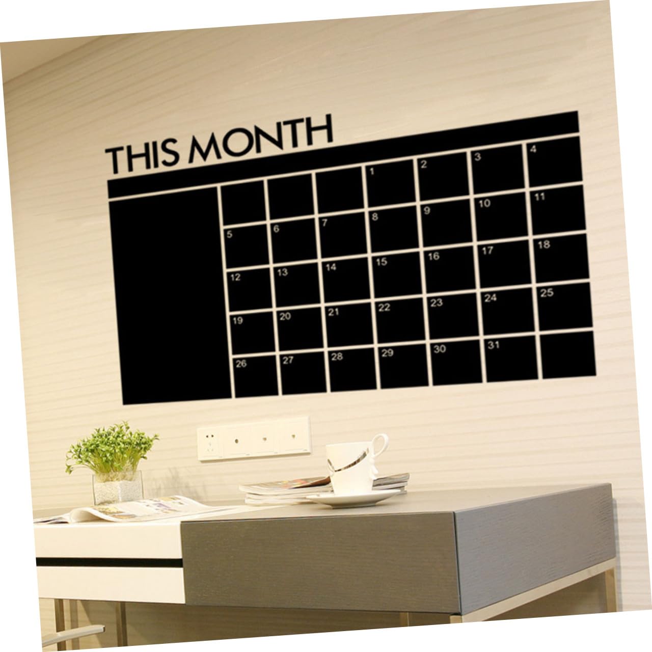 Operitacx 3pièces Tableau Effaçable Autocollant Calendrier Amovible Pour Bureau Et Maison Planificateur Multifonction