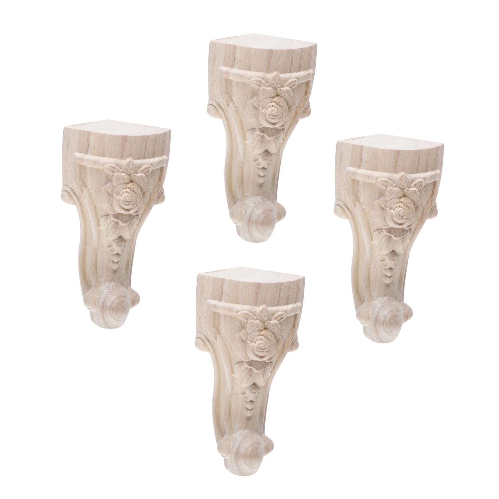 Meubles bois massif sculpté : 4 pieds style européen élégant pour sublimer votre canapé