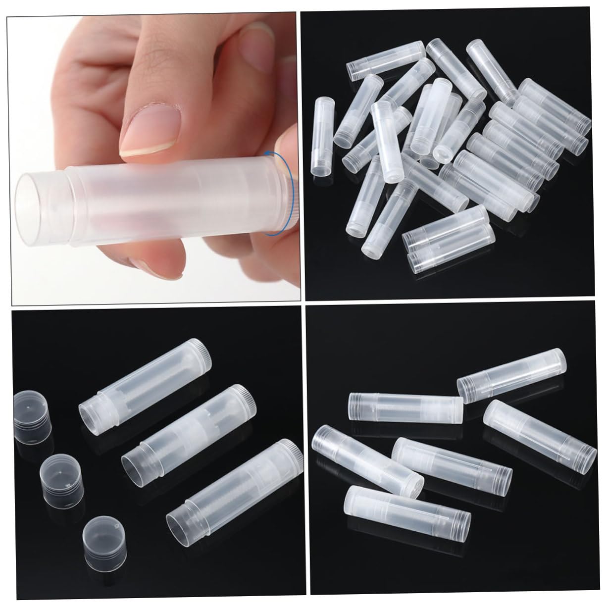 Gatuida Tubetti per Balsamo Labbra in Pp Trasparenti 100 Pezzi Leggeri Design Umanoide per Conservazione e Uso Creativo per Balsamo e Crema Labbra Fai da Te