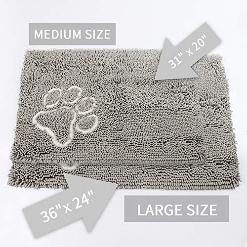 Dog Bed Mat For Car Floor Crate,20X31Inch Pet Dog Feeding Mat Rug For Food And Water,Absorbent Door Mat For Dogs,Dries Quickly Grey #TOP1